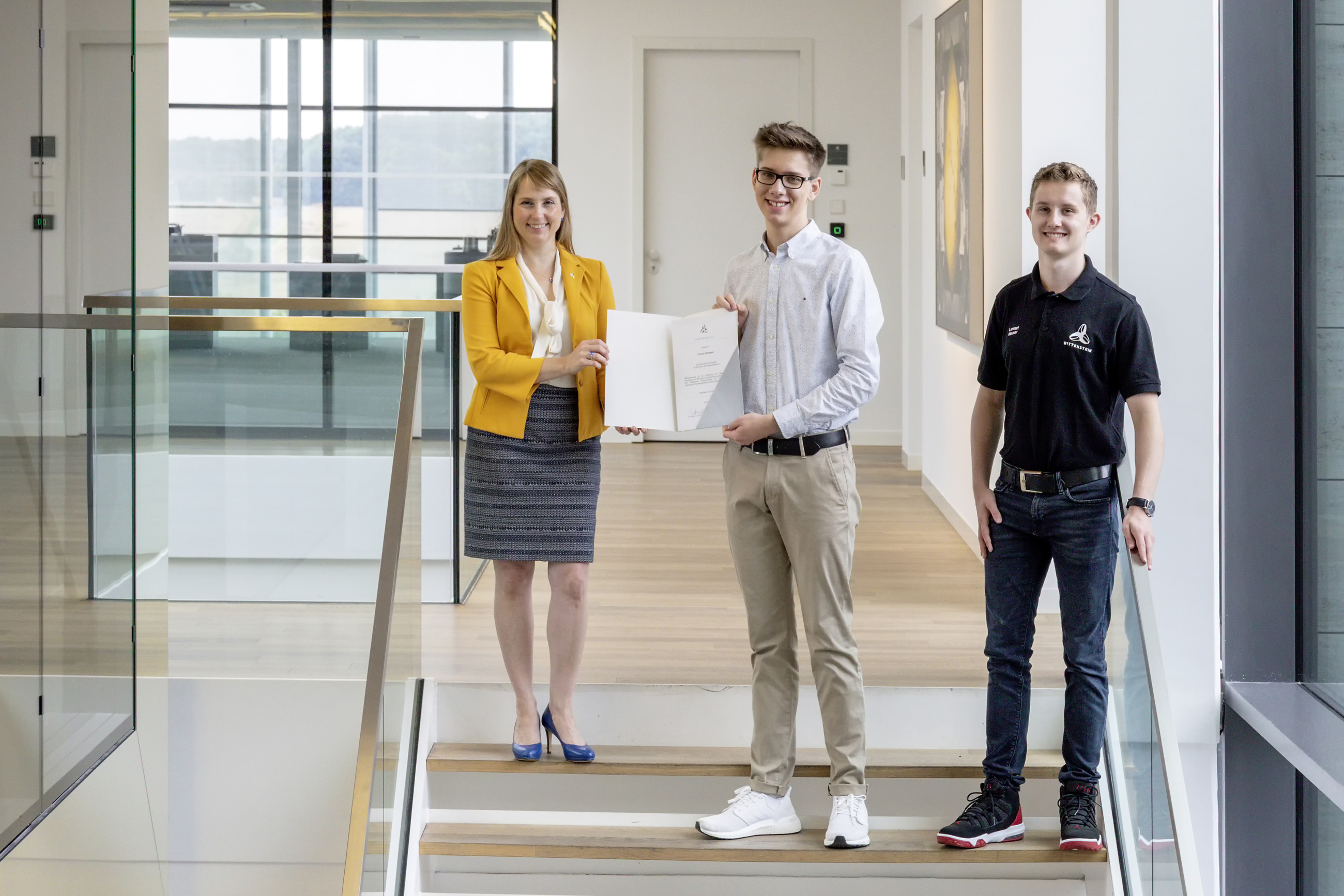 Florian Harslem mit Dr. Anna-Katharina Wittenstein und Lennart Meurer